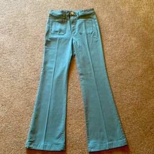 Light Green Lauren Conrad Super High Rise Flare pants, Size 8